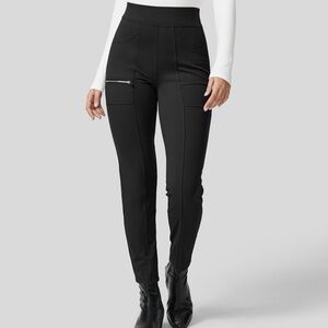Halara High Waisted Pockets Zipper Casual Slim Pants